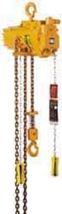 Ingersoll-Rand - 1,100 Lb Load Limit, 10' Max Height Top Hook Air Hoist - 55 FPM Lift Speed, 18" Min Headroom, Pendant Control - USA Tool & Supply