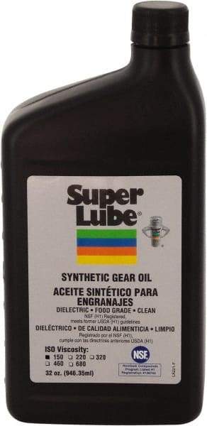 Synco Chemical - 0.25 Gal Bottle, Synthetic Gear Oil - -45°F to 450°F, ISO 150 - USA Tool & Supply