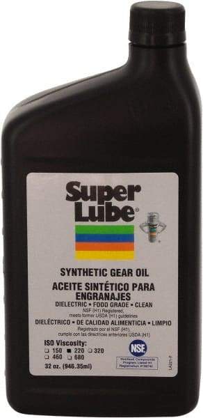 Synco Chemical - 0.25 Gal Bottle, Synthetic Gear Oil - -45°F to 450°F, ISO 220 - USA Tool & Supply