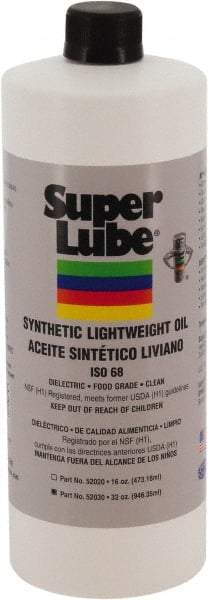 Synco Chemical - 1 Qt Bottle Synthetic Multi-Purpose Oil - -40500°F, SAE 80W, ISO 68, 350 SUS at 40°C, Food Grade - USA Tool & Supply