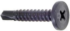 Buildex - #10, Pancake Head, Phillips Drive, 1" Length Under Head, #3 Point, Self Drilling Screw - Steel - USA Tool & Supply