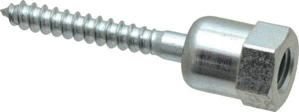 Buildex - 3/8" Zinc-Plated Steel Vertical (End Drilled) Mount Threaded Rod Anchor - 5/8" Diam x 2" Long, Swivel Head, 1,760 Lb Ultimate Pullout, For Use with Wood - USA Tool & Supply