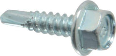 Buildex - #10, Hex Washer Head, Hex Drive, 3/4" Length Under Head, #3 Point, Self Drilling Screw - Steel - USA Tool & Supply