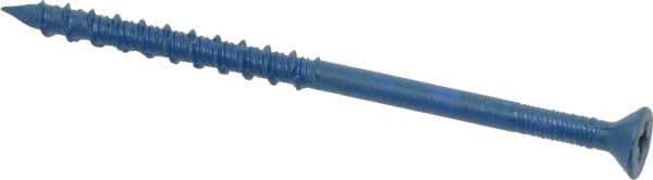 Made in USA - 3/16" Diam, 3-1/4" OAL, Phillips Drive, Concrete Screw & Masonry Fastener - Steel, Blue Climaseal Finish, Includes Drill Bit - USA Tool & Supply