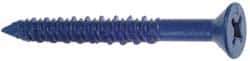 Made in USA - 1/4" Diam, 4" OAL, Phillips Drive, Concrete Screw & Masonry Fastener - Steel, Blue Climaseal Finish, Includes Drill Bit - USA Tool & Supply