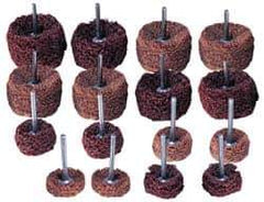 Superior Abrasives - 1 & (2) 1-1/2" Diam Scrubber Buffing Wheel Set - Shank Included - USA Tool & Supply