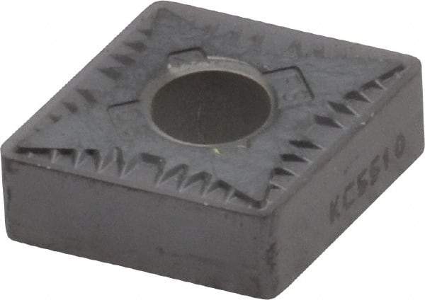 Kennametal - CNGG432 FS Grade KC5510 Carbide Turning Insert - TiAlN Finish, 80° Diamond, 1/2" Inscr Circle, 3/16" Thick, 1/32" Corner Radius - USA Tool & Supply