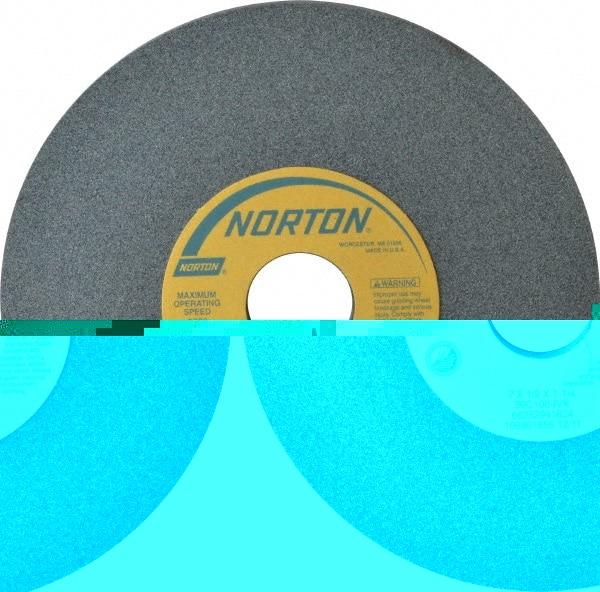Norton - 7" Diam x 1-1/4" Hole x 1/2" Thick, I Hardness, 100 Grit Surface Grinding Wheel - Silicon Carbide, Type 1, Fine Grade, 3,600 Max RPM, Vitrified Bond, No Recess - USA Tool & Supply