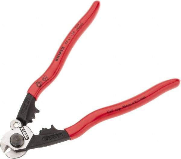 Knipex - 7-1/2" OAL, 1/4" Capacity, Cable Cutter - Ergo Dual Component Handle - USA Tool & Supply