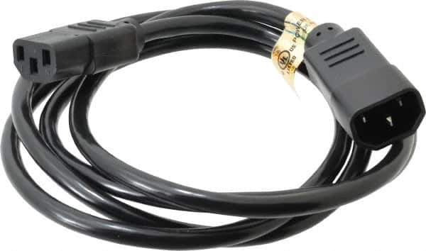 Tripp-Lite - 6' Long, IEC-320-C14/IEC-320-C13 Computer Cable - Black, Male x Female - USA Tool & Supply