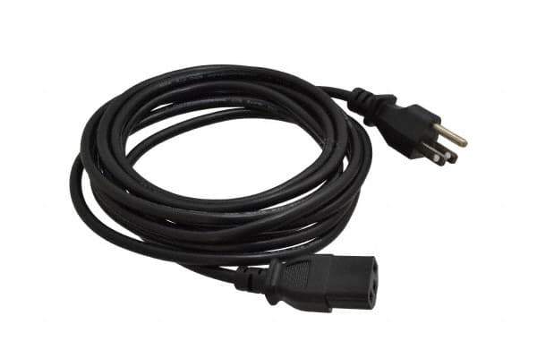 Tripp-Lite - 12' Long, NEMA 5-15P/IEC-320-C-13 Computer Cable - Black, Male x Female - USA Tool & Supply