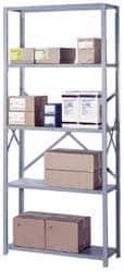Lyon - 6 Shelf Add-On Open Steel Shelving - 900 Lb Capacity, 36" Wide x 84" High x 24" Deep, Gray - USA Tool & Supply