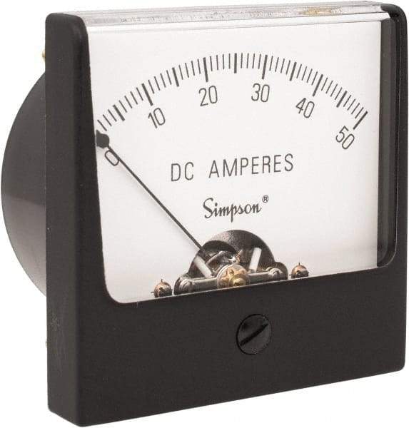 Simpson Electric - Analog, DC Ammeter, Panel Meter - 60 Hz, 0.001 Ohms at 60 Hz - USA Tool & Supply