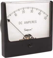 Simpson Electric - Analog, DC Ammeter, Panel Meter - 60 Hz, 0.001 Ohms at 60 Hz - USA Tool & Supply