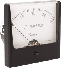 Simpson Electric - Analog, DC Ammeter, Panel Meter - 60 Hz, 10 Ohms at 60 Hz - USA Tool & Supply