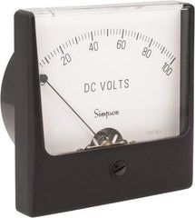 Simpson Electric - Analog, DC Voltmeter, Panel Meter - 60 Hz, 1000 Ohms at 60 Hz, 100 VDC - USA Tool & Supply