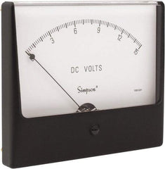 Simpson Electric - Analog, DC Voltmeter, Panel Meter - 60 Hz, 1000 Ohms at 60 Hz, 15 VDC - USA Tool & Supply