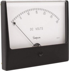 Simpson Electric - Analog, DC Voltmeter, Panel Meter - 60 Hz, 1000 Ohms at 60 Hz, 30 VDC - USA Tool & Supply