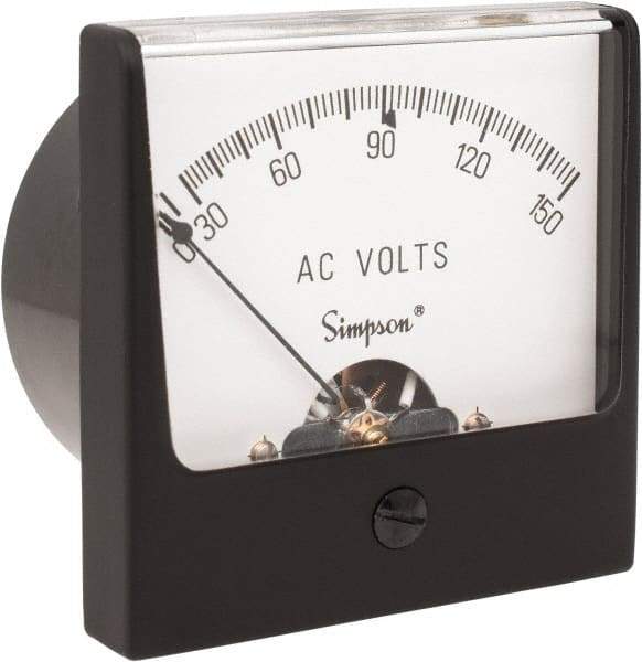 Simpson Electric - Analog, AC Voltmeter, Panel Meter - 60 Hz, 25000 Ohms at 60 Hz, 150 VAC - USA Tool & Supply