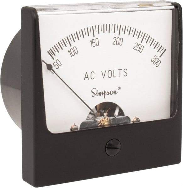 Simpson Electric - Analog, AC Voltmeter, Panel Meter - 60 Hz, 50000 Ohms at 60 Hz, 300 VAC - USA Tool & Supply