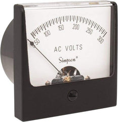 Simpson Electric - Analog, AC Voltmeter, Panel Meter - 60 Hz, 50000 Ohms at 60 Hz, 300 VAC - USA Tool & Supply