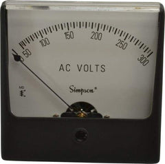 Simpson Electric - Analog, AC Voltmeter, Panel Meter - 60 Hz, 50000 Ohms at 60 Hz, 300 VAC - USA Tool & Supply