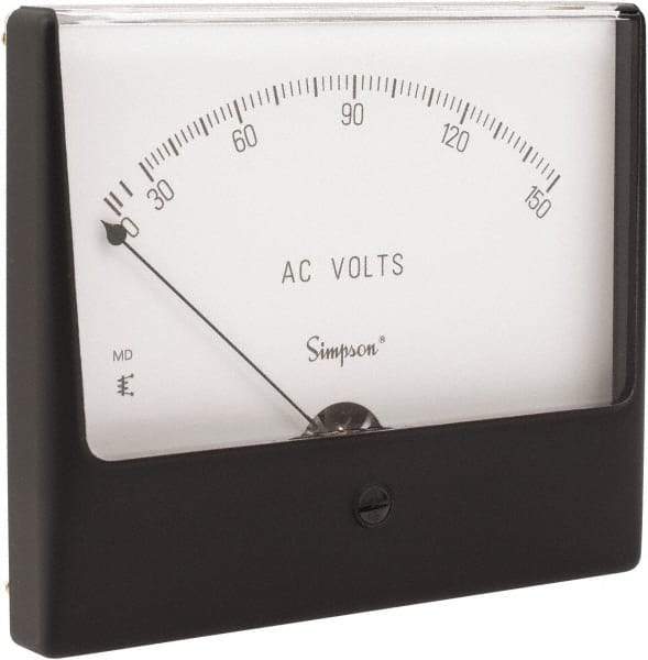 Simpson Electric - Analog, AC Voltmeter, Panel Meter - 60 Hz, 25000 Ohms at 60 Hz, 150 VAC - USA Tool & Supply