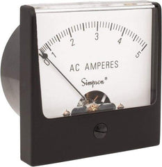 Simpson Electric - Analog, AC Ammeter, Panel Meter - 60 Hz, 0.008 Ohms at 60 Hz - USA Tool & Supply