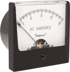 Simpson Electric - Analog, AC Ammeter, Panel Meter - 60 Hz, 0.0025 Ohms at 60 Hz - USA Tool & Supply