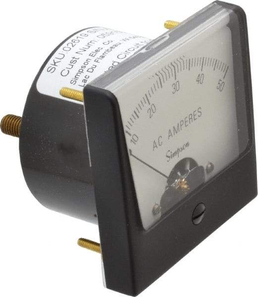 Simpson Electric - Analog, AC Ammeter, Panel Meter - 60 Hz, 0.001 Ohms at 60 Hz - USA Tool & Supply