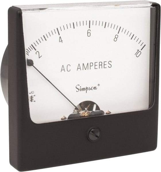 Simpson Electric - Analog, AC Ammeter, Panel Meter - 60 Hz, 0.004 Ohms at 60 Hz - USA Tool & Supply