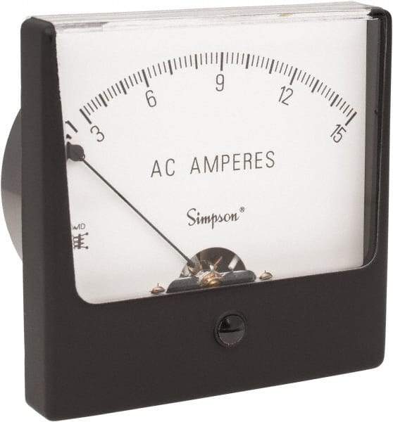 Simpson Electric - Analog, AC Ammeter, Panel Meter - 60 Hz, 0.0025 Ohms at 60 Hz - USA Tool & Supply