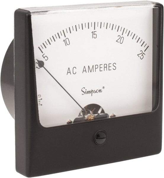 Simpson Electric - Analog, AC Ammeter, Panel Meter - 60 Hz, 0.002 Ohms at 60 Hz - USA Tool & Supply