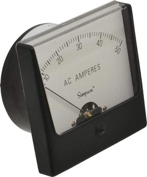 Simpson Electric - Analog, AC Ammeter, Panel Meter - 60 Hz, 0.001 Ohms at 60 Hz - USA Tool & Supply