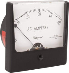 Simpson Electric - Analog, AC Ammeter, Panel Meter - 60 Hz, 0.008 Ohms at 60 Hz - USA Tool & Supply