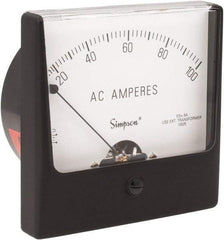 Simpson Electric - Analog, AC Ammeter, Panel Meter - 60 Hz, 0.008 Ohms at 60 Hz - USA Tool & Supply