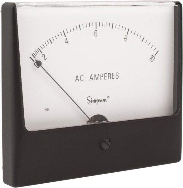 Simpson Electric - Analog, AC Ammeter, Panel Meter - 60 Hz, 0.004 Ohms at 60 Hz - USA Tool & Supply