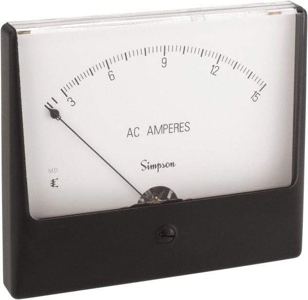 Simpson Electric - Analog, AC Ammeter, Panel Meter - 60 Hz, 0.0025 Ohms at 60 Hz - USA Tool & Supply