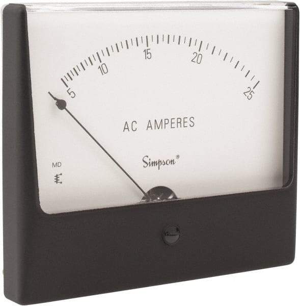 Simpson Electric - Analog, AC Ammeter, Panel Meter - 60 Hz, 0.002 Ohms at 60 Hz - USA Tool & Supply