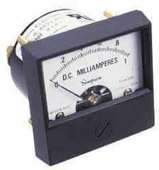 Simpson Electric - Analog, DC Ammeter, Panel Meter - 60 Hz, 0.005 Ohms at 60 Hz - USA Tool & Supply