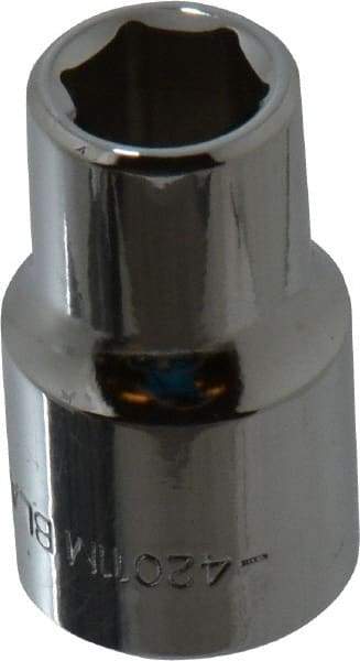 Blackhawk by Proto - 1/2" Drive, Standard Hand Socket - 6 Points, 1-1/2" OAL, Chrome Finish - USA Tool & Supply