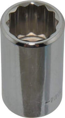 Blackhawk by Proto - 1/2" Drive, Standard Hand Socket - 12 Points, 1-1/2" OAL, Chrome Finish - USA Tool & Supply