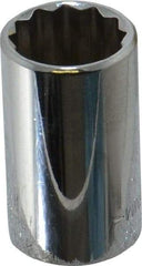 Blackhawk by Proto - 1/2" Drive, Standard Hand Socket - 12 Points, 1-1/2" OAL, Chrome Finish - USA Tool & Supply