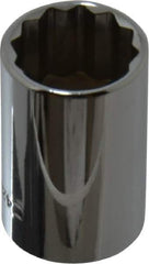 Blackhawk by Proto - 1/2" Drive, Standard Hand Socket - 12 Points, 1-1/2" OAL, Chrome Finish - USA Tool & Supply