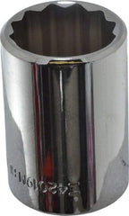 Blackhawk by Proto - 1/2" Drive, Standard Hand Socket - 12 Points, 1-1/2" OAL, Chrome Finish - USA Tool & Supply