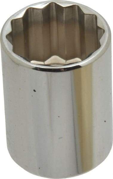 Blackhawk by Proto - 1/2" Drive, Standard Hand Socket - 12 Points, 1-1/2" OAL, Chrome Finish - USA Tool & Supply