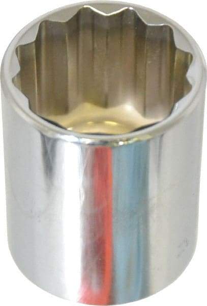 Blackhawk by Proto - 1/2" Drive, Standard Hand Socket - 12 Points, 1-5/8" OAL, Chrome Finish - USA Tool & Supply