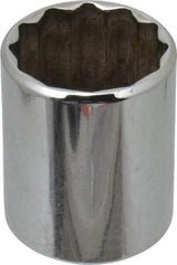 Blackhawk by Proto - 1/2" Drive, Standard Hand Socket - 12 Points, 1-5/8" OAL, Chrome Finish - USA Tool & Supply