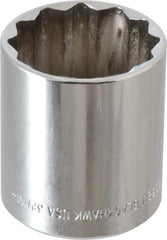 Blackhawk by Proto - 1/2" Drive, Standard Hand Socket - 12 Points, 1-13/16" OAL, Chrome Finish - USA Tool & Supply