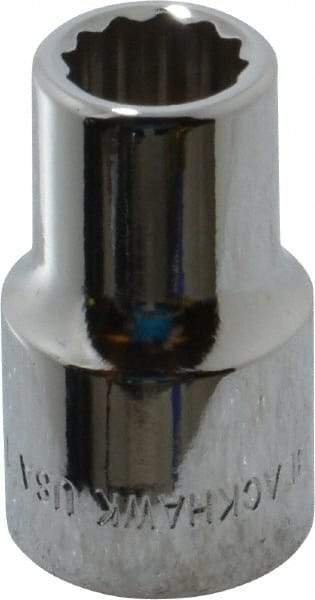 Blackhawk by Proto - 1/2" Drive, Standard Hand Socket - 12 Points, 1-1/2" OAL, Chrome Finish - USA Tool & Supply